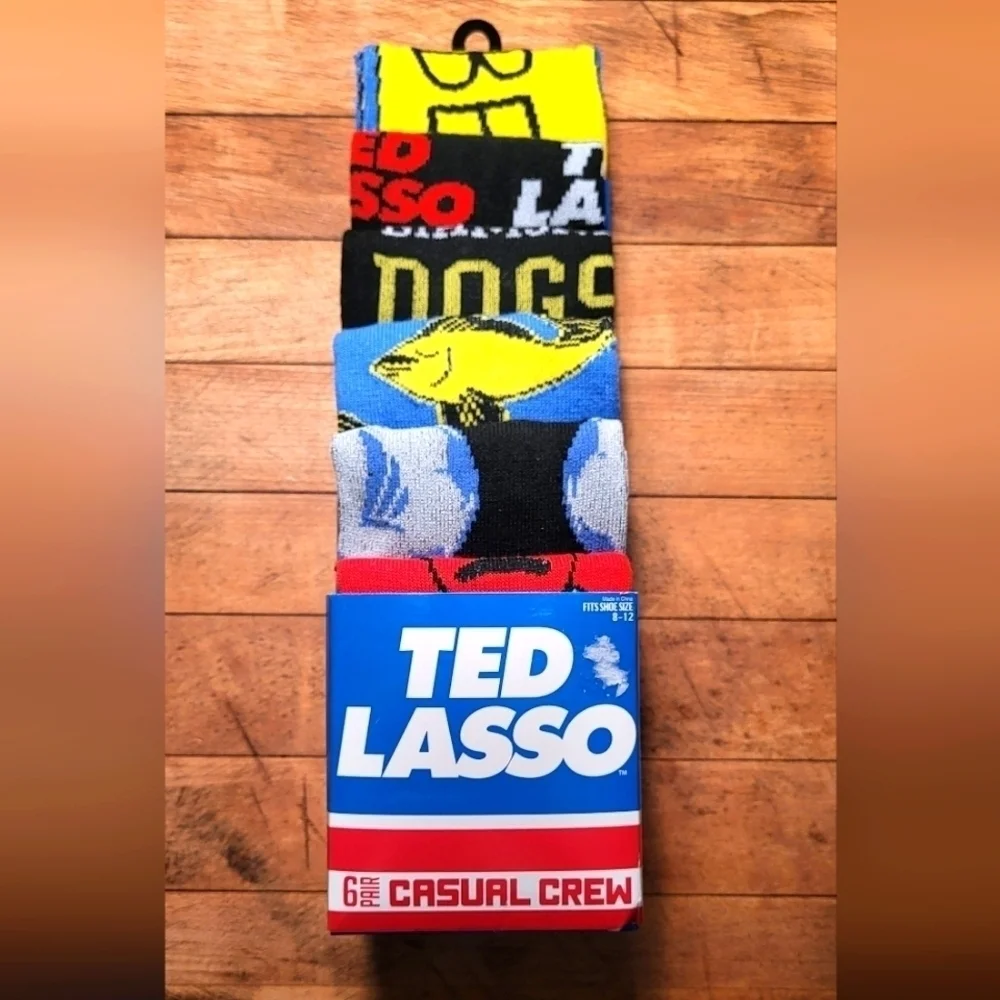 Ted Lasso Men's Casual Crew Socks, 6-Pack